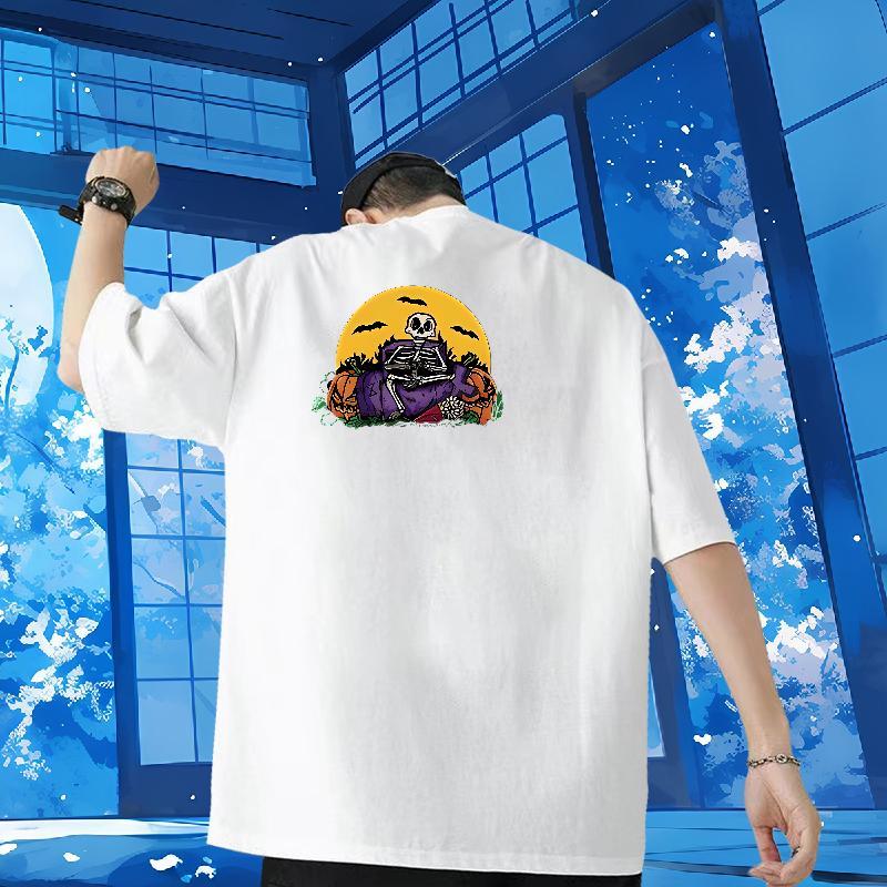 Fashion Design T-Shirts for Men 230g 100% Cotton bat Street Tees Short Sleeve O-Neck Cool Men Tops Tees Anime