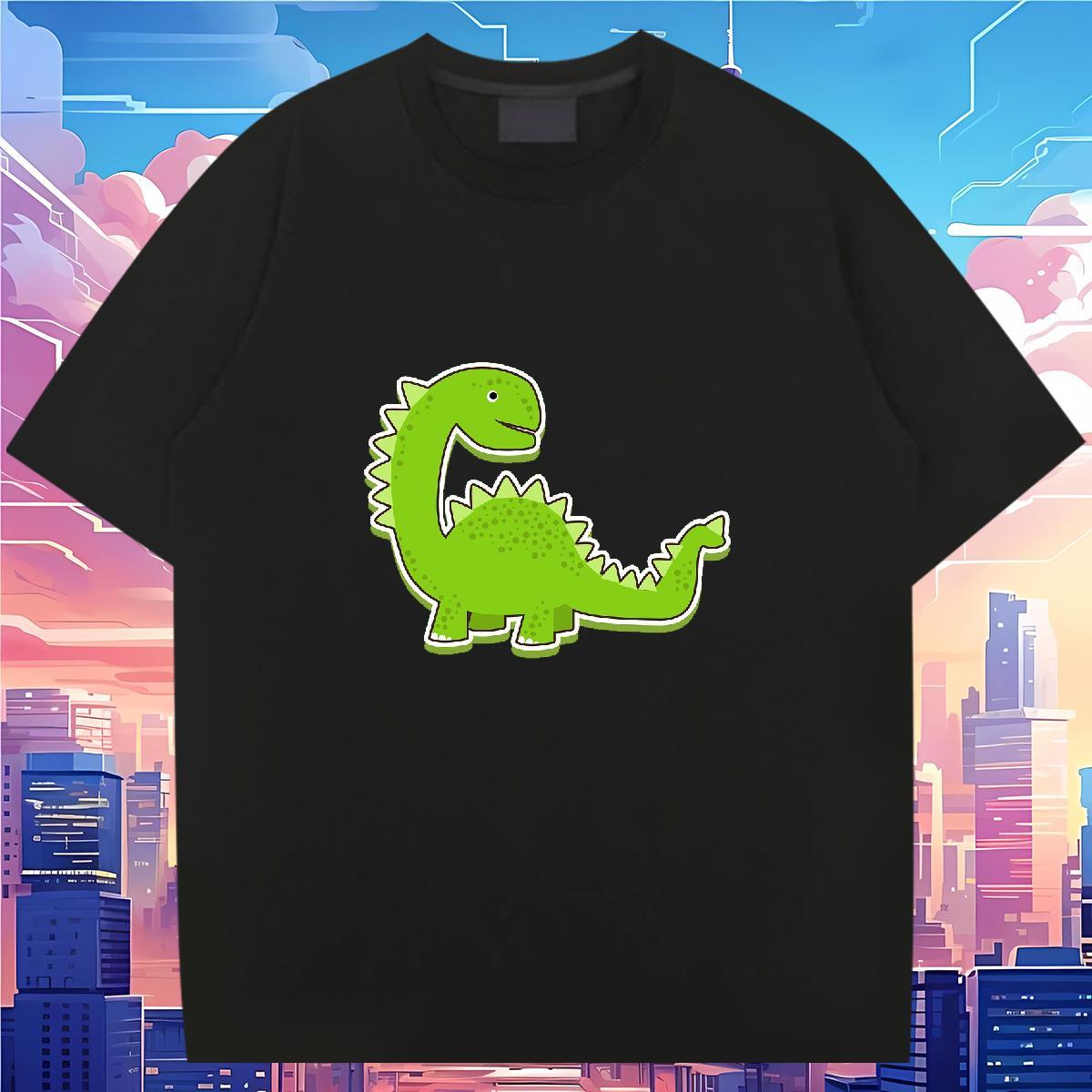 T-Shirts 230g Pure Cotton dinosaur Spring Summer Breathable Short Sleeve Customized Men Clothes T-Shirt Fashion Design Brand Tops Shirt