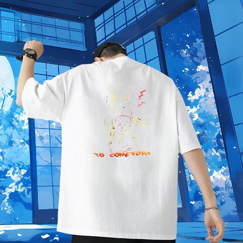 Casual New T Shirts Men 230g Cotton bear Spring Summer Wear Short Sleeve O-Neck High Quality Tshirts DIY Printed