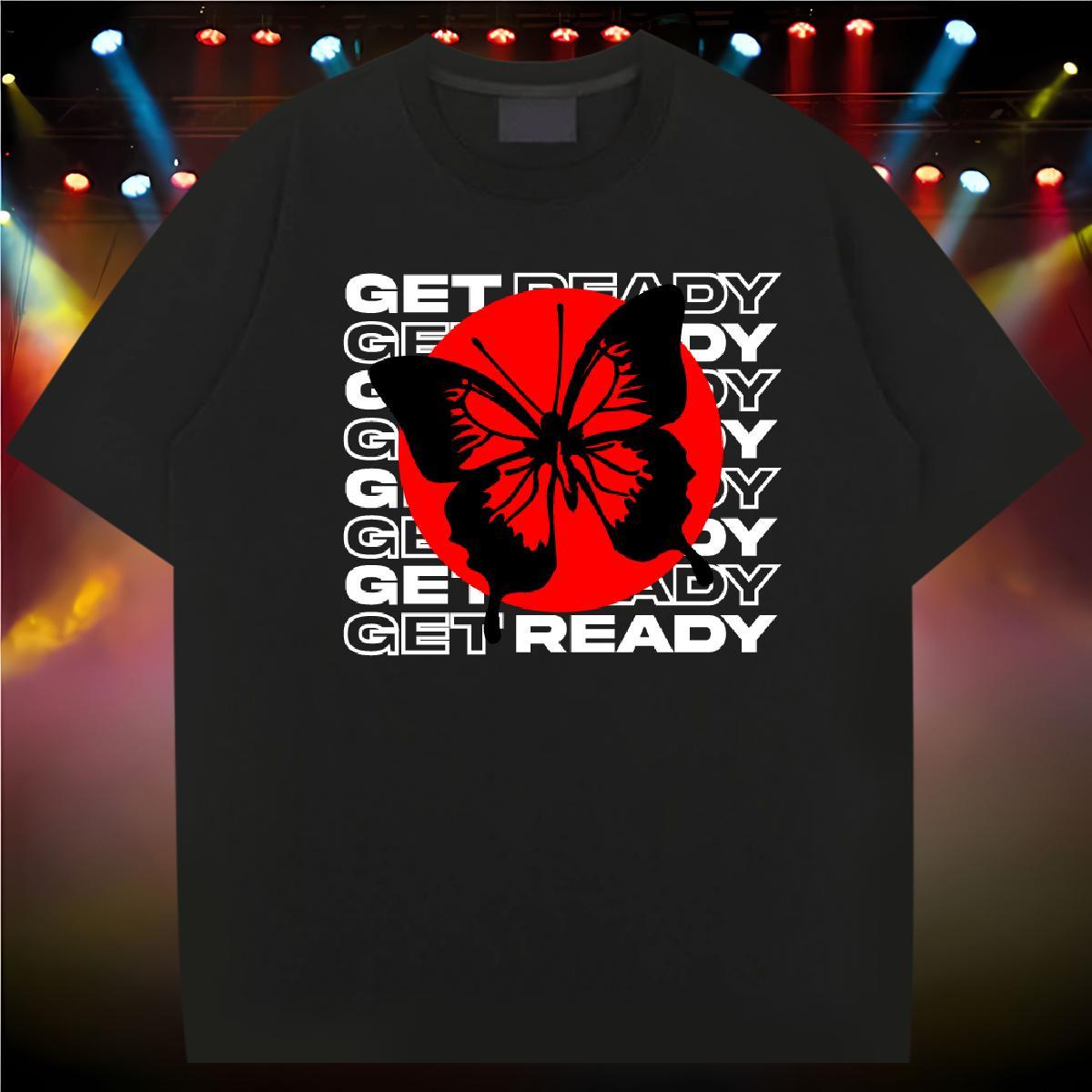 T-Shirts 230g Pure Cotton Butterfly Summer Casual Short Sleeve Soft Cartoon Printing L-4XL Men Clothes T-Shirt Casual New Classic Tops Shirt