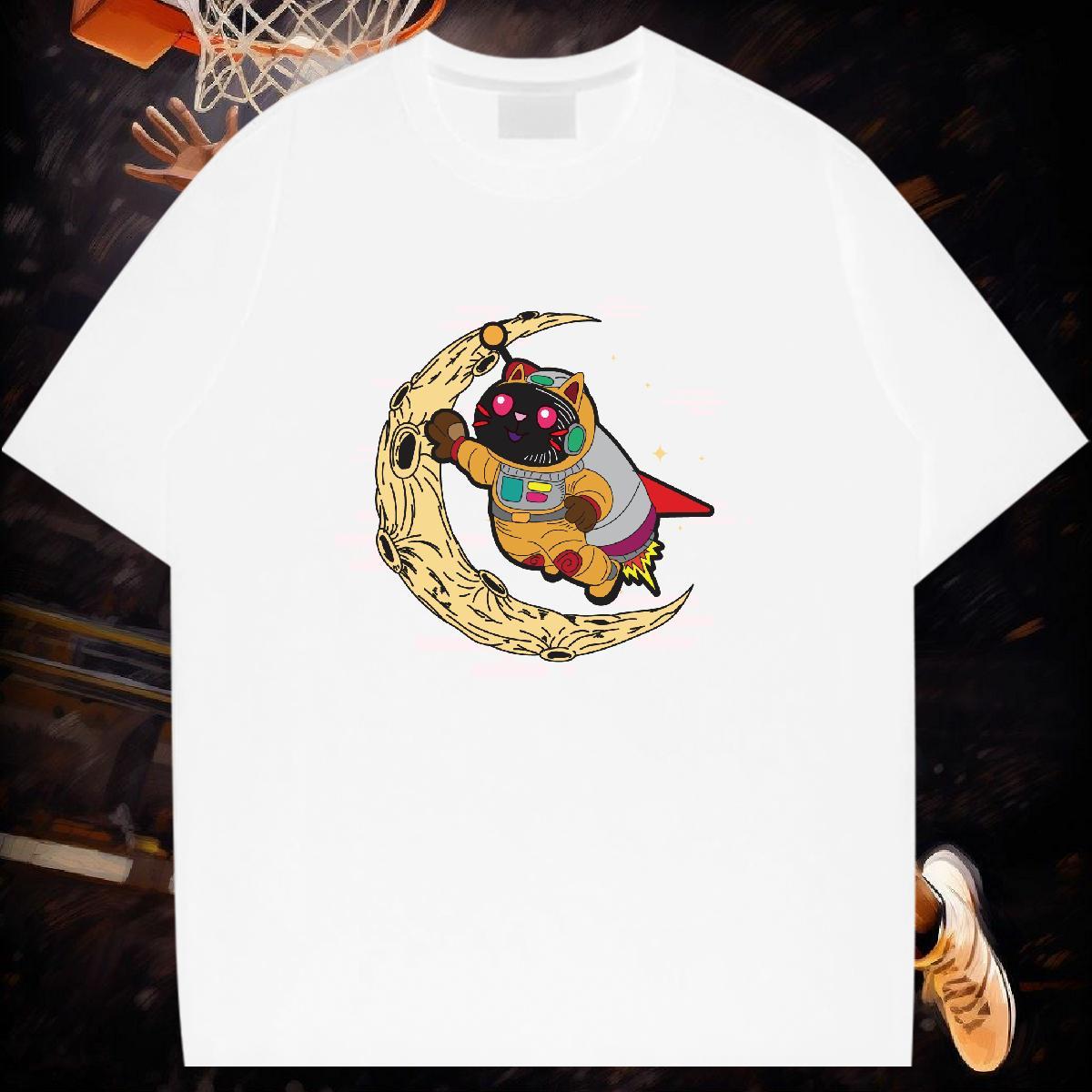 T shirt 230g Pure Cotton universe Casual Beach Breathable Black Oversized Mens Tshirts Fashion New Designer Tees