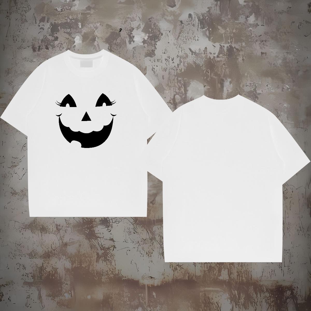 Classic Casual T-Shirts 230g 100% Cotton halloween Sports Casual Polos Crew Neck Breathable TOP Quality Tshirts DIY Logo Oversized