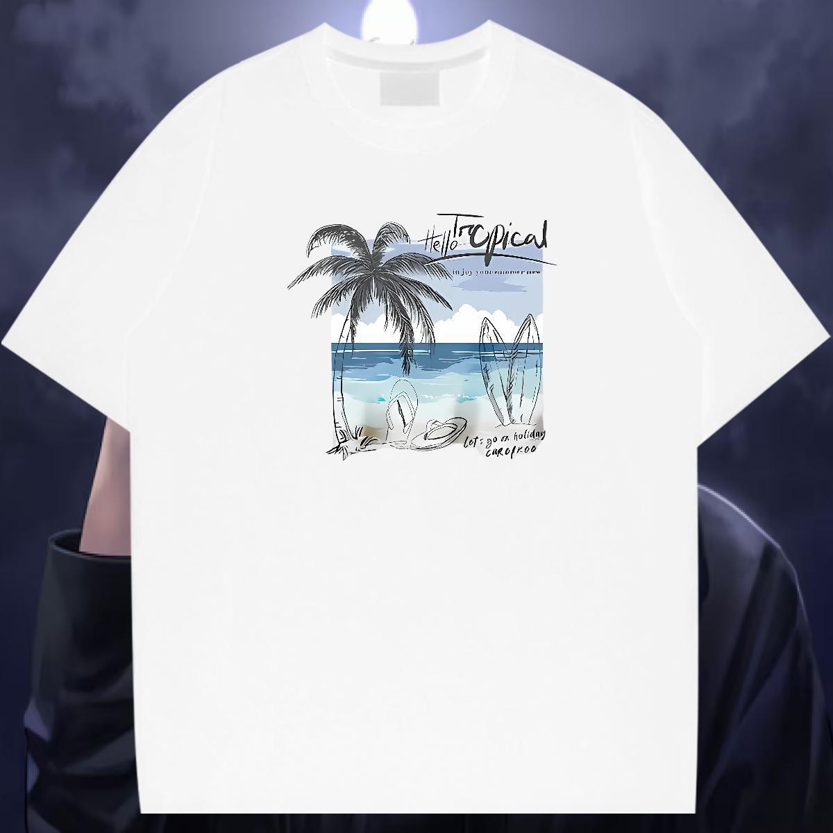 2024 Designer T shirt 230g 100% Cotton sun Casual Daily Wear Tees Breathable Short Sleeve Unisex Men Tops Tees Customized