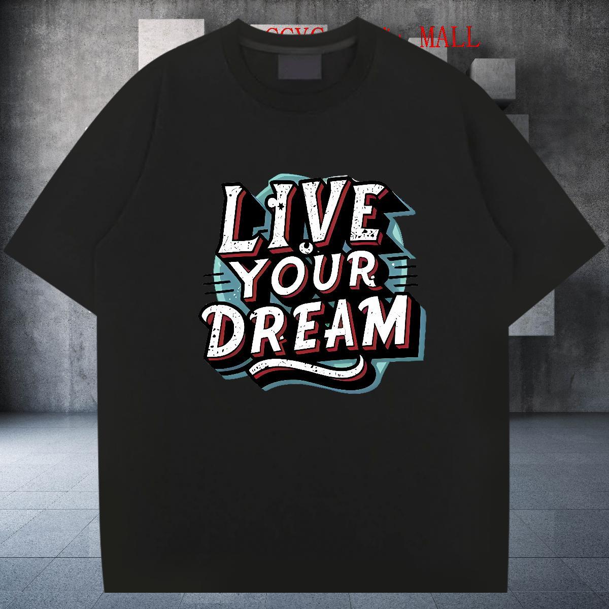 Brand Men Clothes T-Shirt 100% Cotton 230g Daily Outfit letter DIY Crew Neck Breathable Customized Men T Shirts Clothings