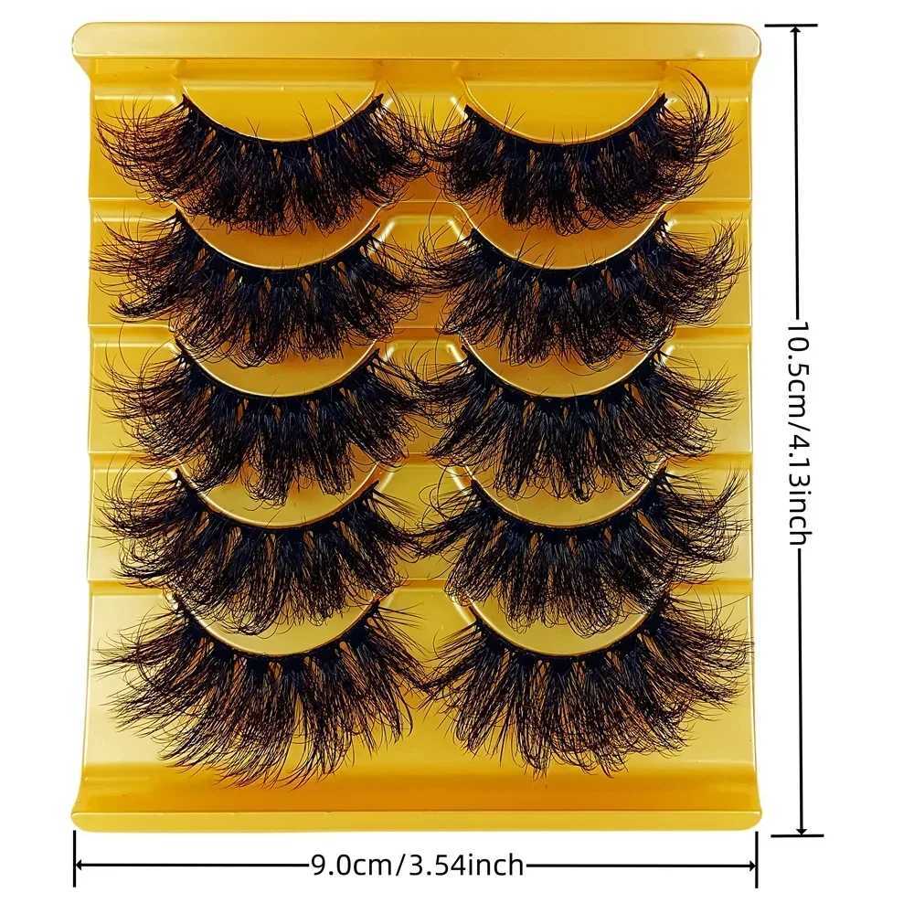 5 pairs of artificial mink dramatic eyelash curls thick eyelashes fluffy and long-lasting Wispy natural false eyelashes W240803