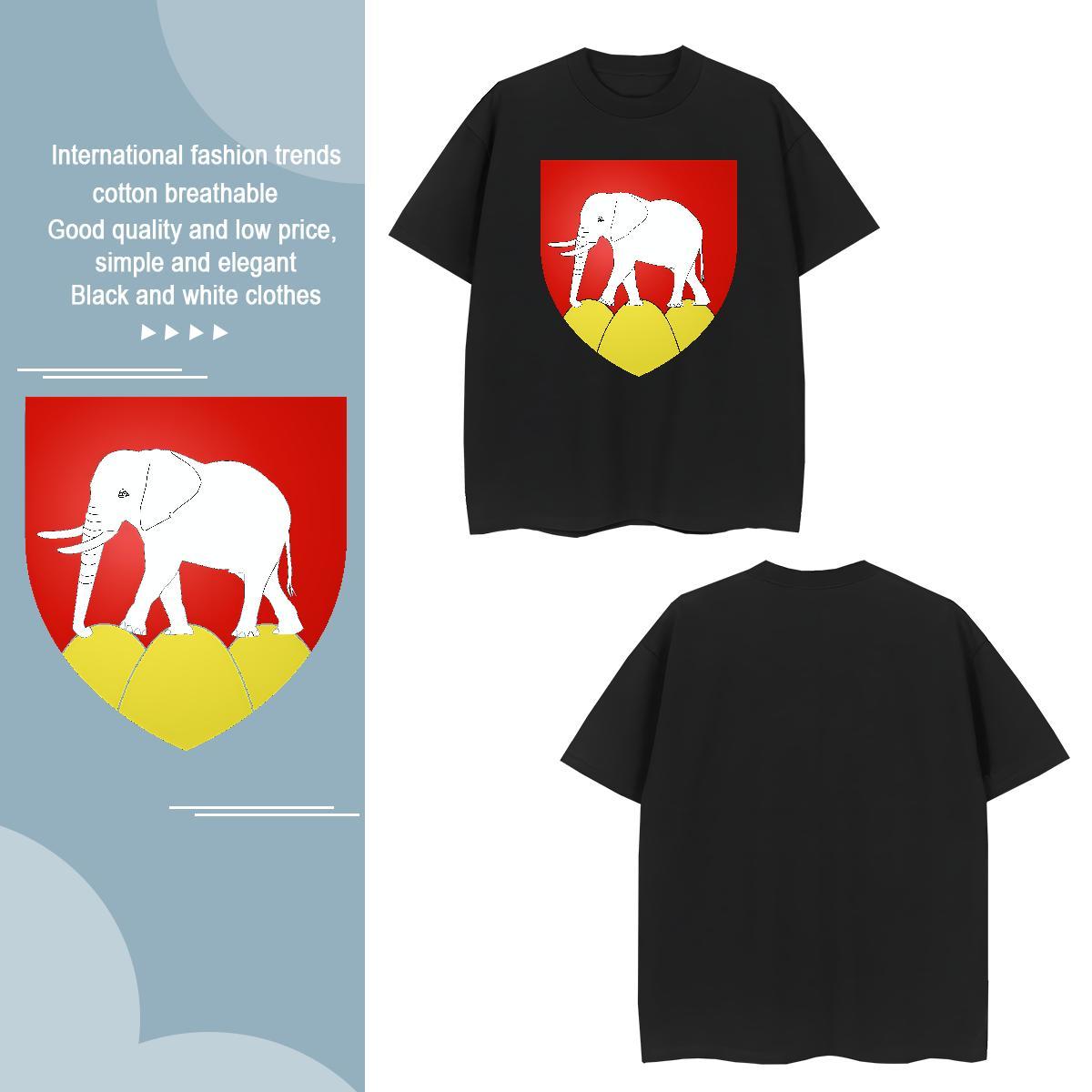 Man T Shirts 100% Cotton 230g elephant Street Casual Breathable Soft Anime Print Men Tshirts Fashion High Quality Polos