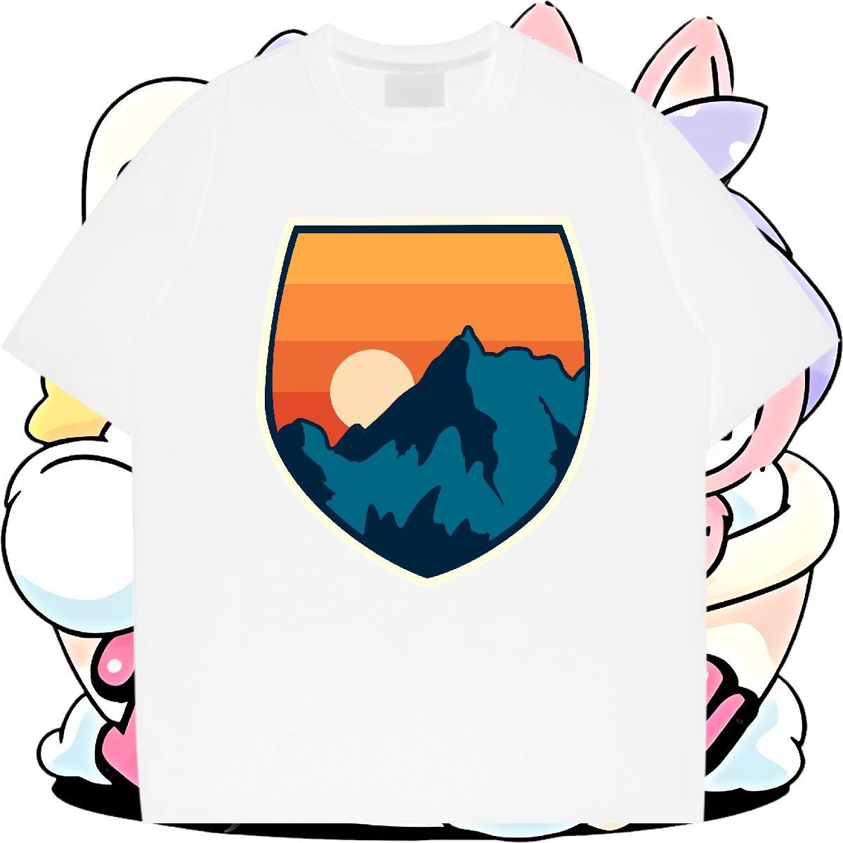 Loose Fit Men Tops Tees 230g 100% Cotton Casual mountain Plus Size Custom Breathable Crew Neck Brand T shirt Tshirts