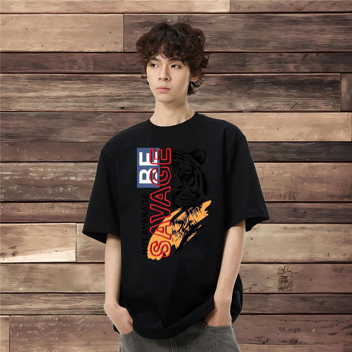 2024 Designer Men T Shirts 100% Cotton 230g tiger Home Outdoor Tops Shirt Short Sleeve O-Neck Cool Men Tees DIY