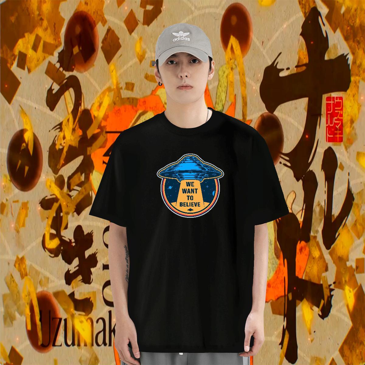 T Shirts Men 230g 100% Cotton universe Hip Hop Round Neck Short Sleeve Anime Print Tshirts Fashion Free Shipping Clothings