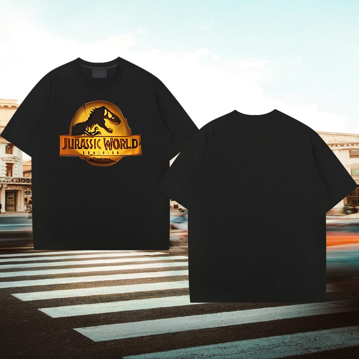 Casual New T Shirt For Man 230g 100% Cotton dinosaur Home Outdoor Tee Shirt Pure Cotton Comfortable Men Tshirts Asian Size