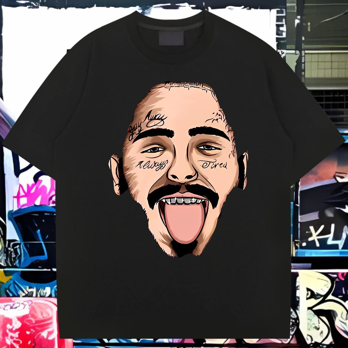 2024 Designer T-Shirts portrait Tops Tees 230g Cotton Street Popular DIY Logo Oversized Breathable Short Sleeve Mens Tshirts