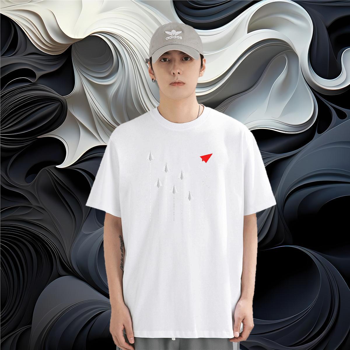 Man T Shirts 230g 100% Cotton painting Street Breathable Soft Custom Print Oversized Tshirts 2024 Brand Tee Shirt