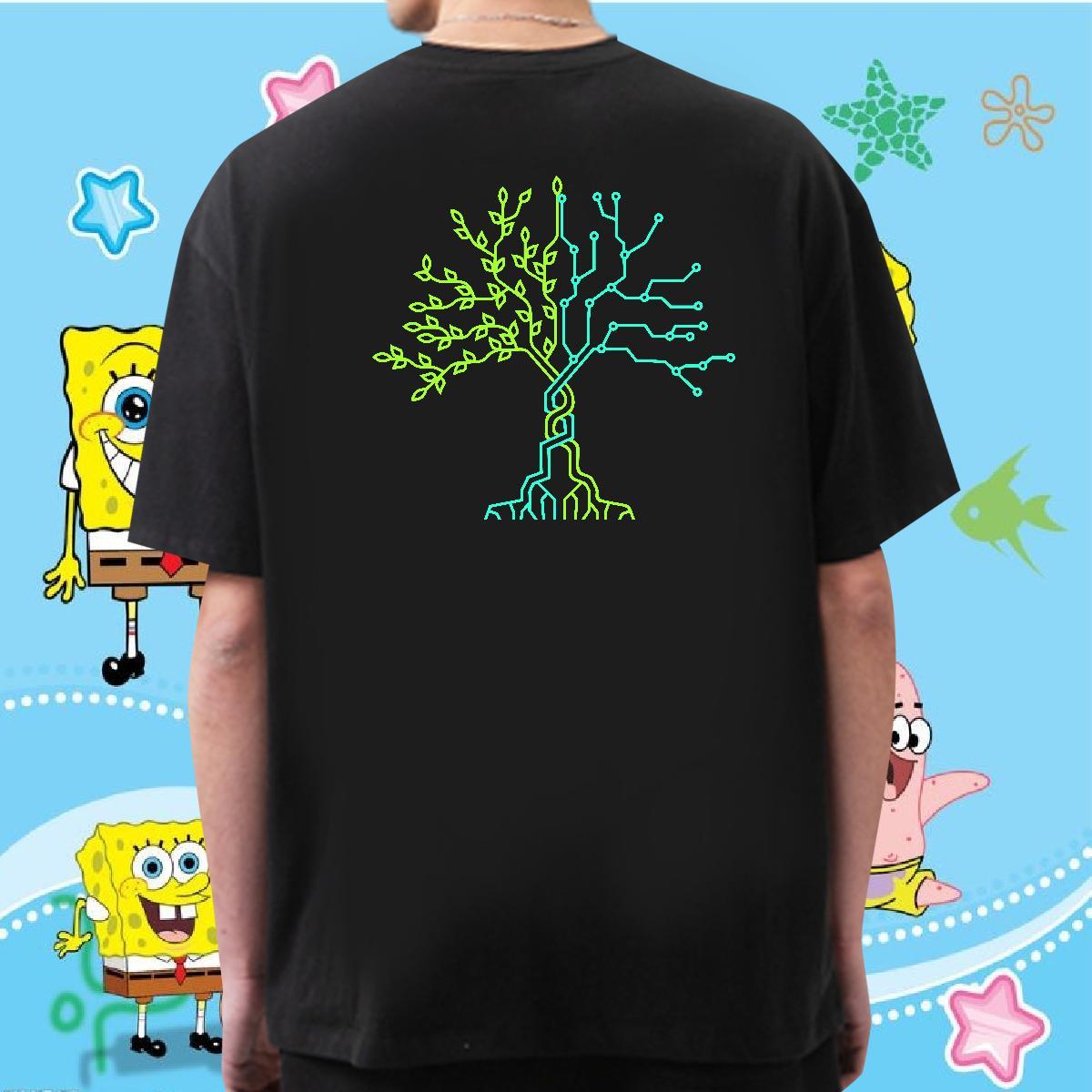 Fashion Casual T Shirt For Man 230g Pure Cotton tree Beach Tees Shirts Short Sleeve Soft Unisex Men Clothes T-Shirt Plus Size Custom