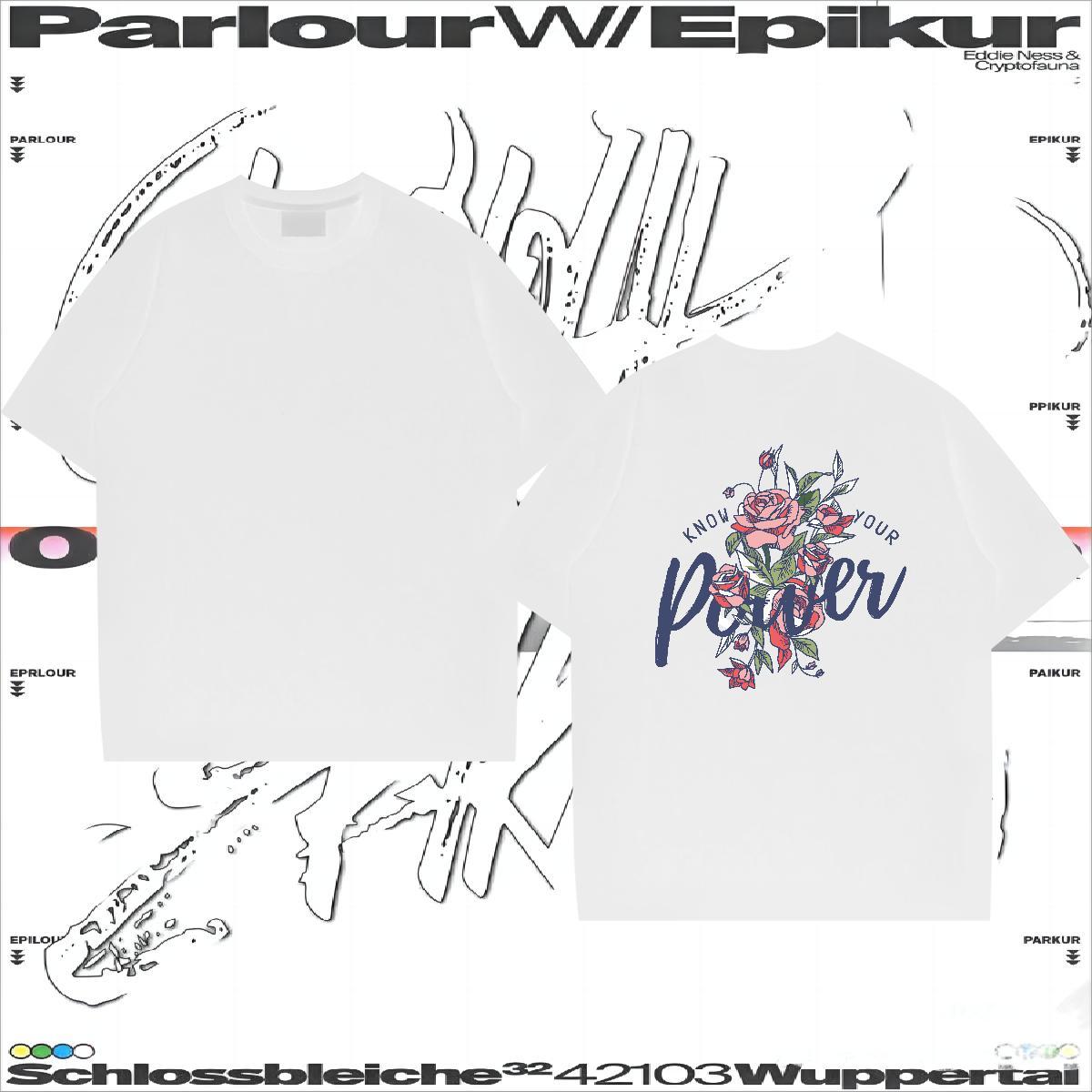 2024 Summer T-Shirts for Men 230g Pure Cotton flower Casual Daily Wear Tees Shirts Short Sleeve Soft Cool Men Tshirts Custom Print Oversized