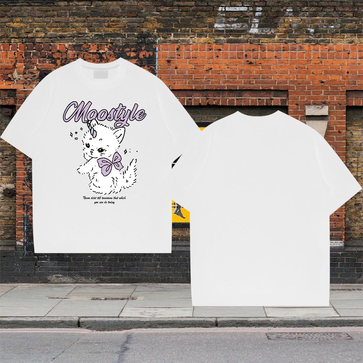 New Designer Mens T Shirts 100% Cotton 230g cute Spring Summer Clothes O Neck Short Sleeves Loose Fit Tshirts Customized Print