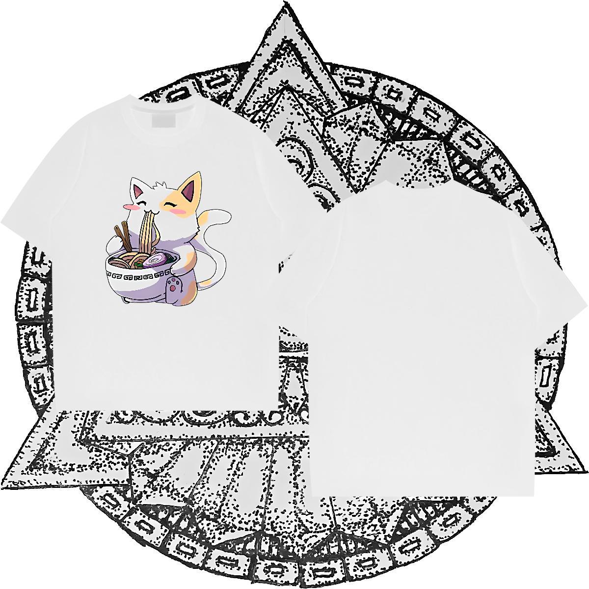 DIY T Shirt For Man 230g 100% Cotton cat Casual Daily Wear Tees Shirts O-Neck Short Sleeve Soft Men Tops Tees Custom Printed