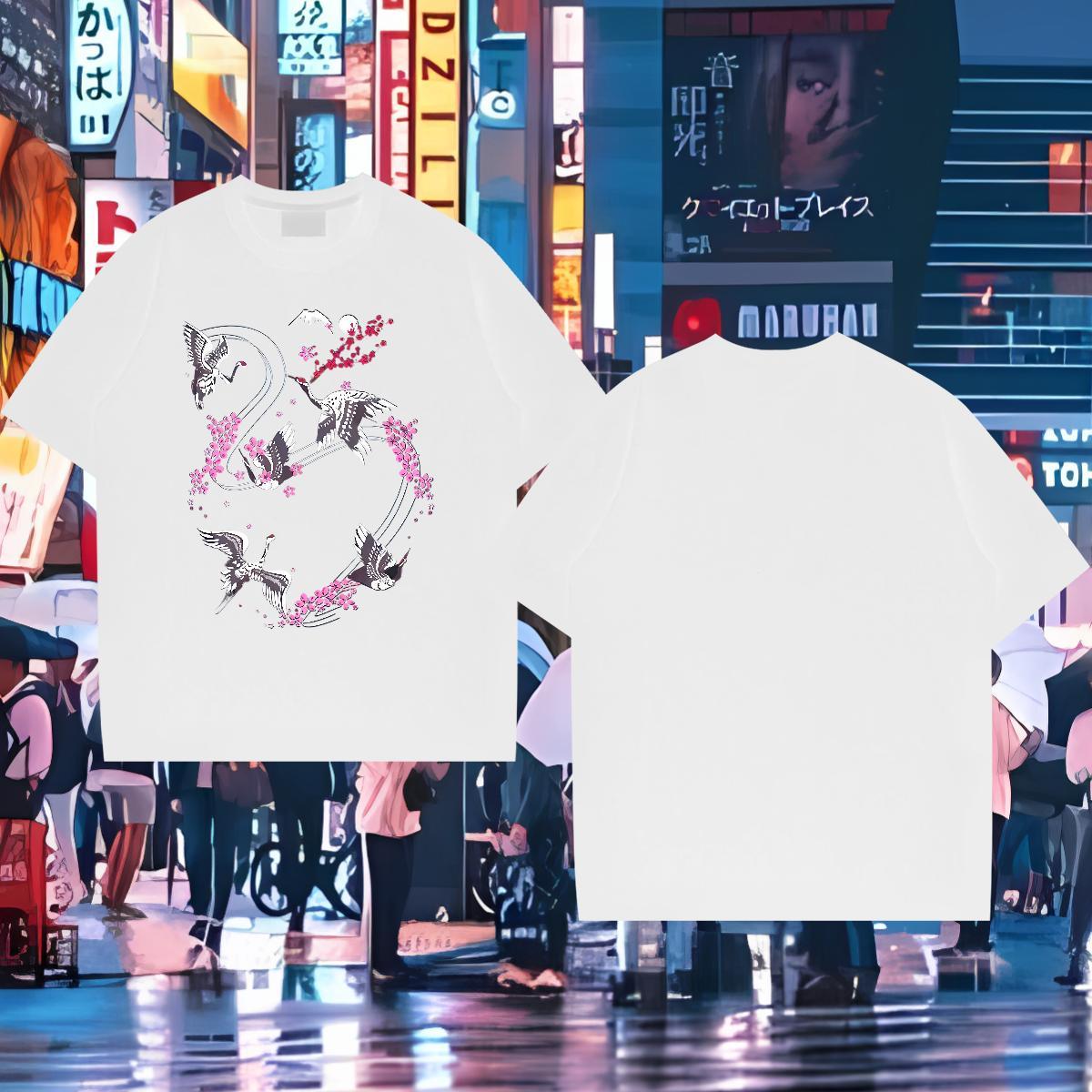 DIY Customized T-Shirts 230g 100% Cotton bird Hip Hop Polos Round Neck Short Sleeve Unisex Men Clothes T-Shirt Custom Printed