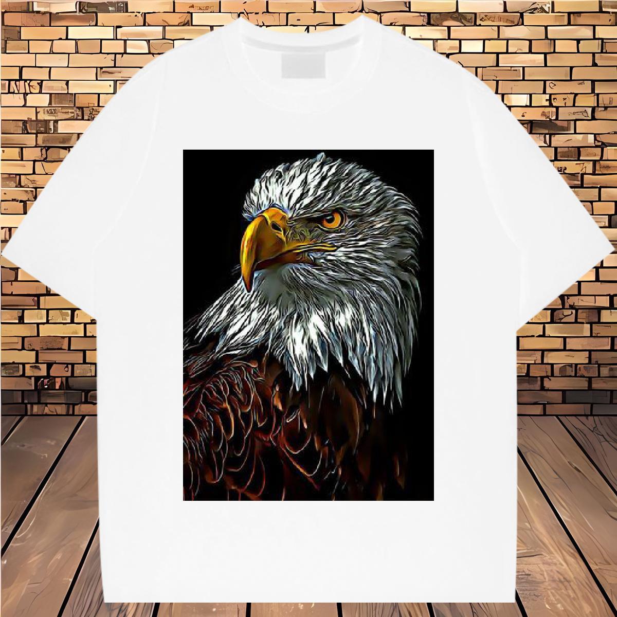 New Designer T shirt 230g 100% Cotton eagle High Street Hip Hop Tops Shirt Breathable Short Sleeve Wholesale Tshirts Custom Printed