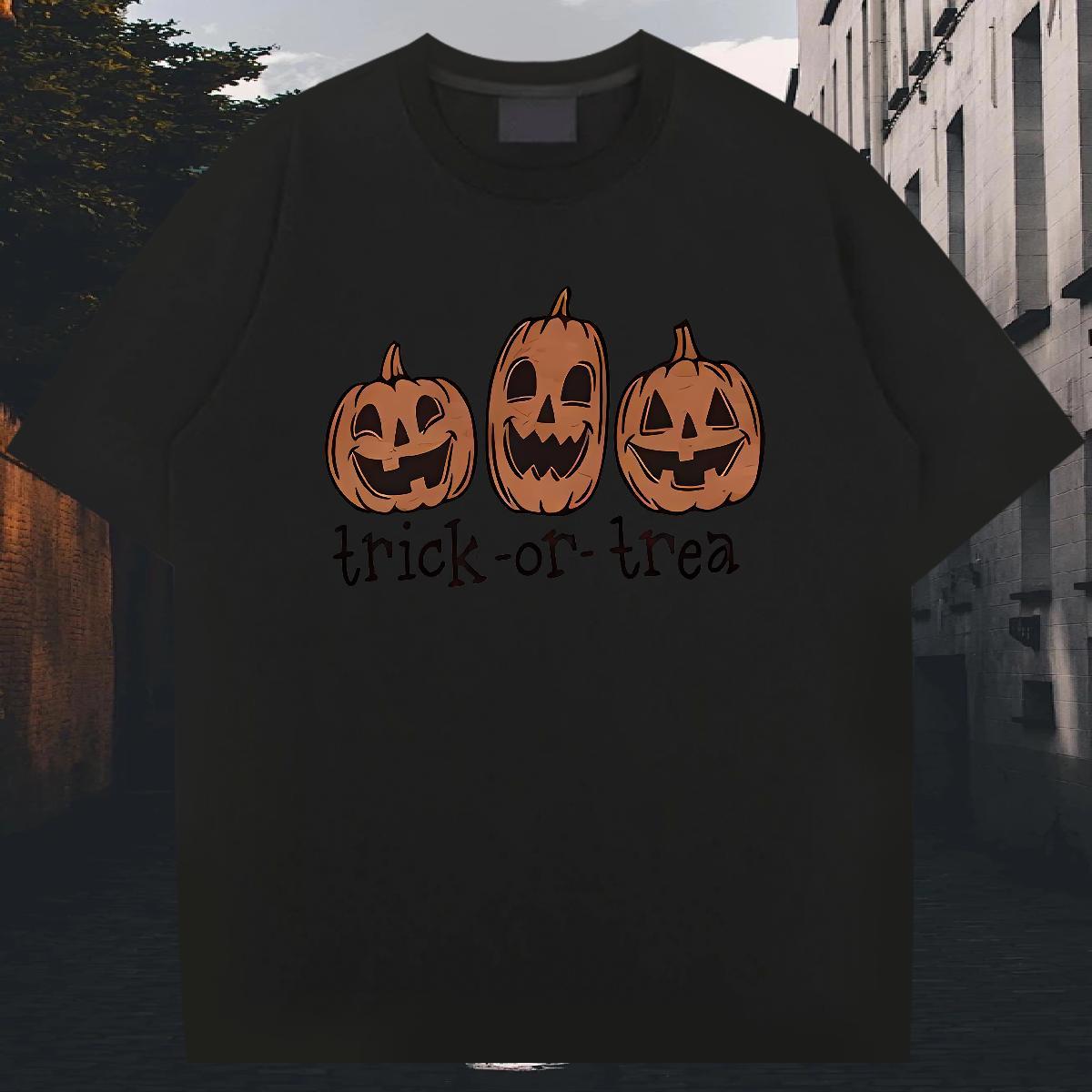 DIY T Shirts Men 100% Cotton 230g pumpkin Sport Clothings Breathable Short Sleeve Loose Men Clothes T-Shirt Anime Print