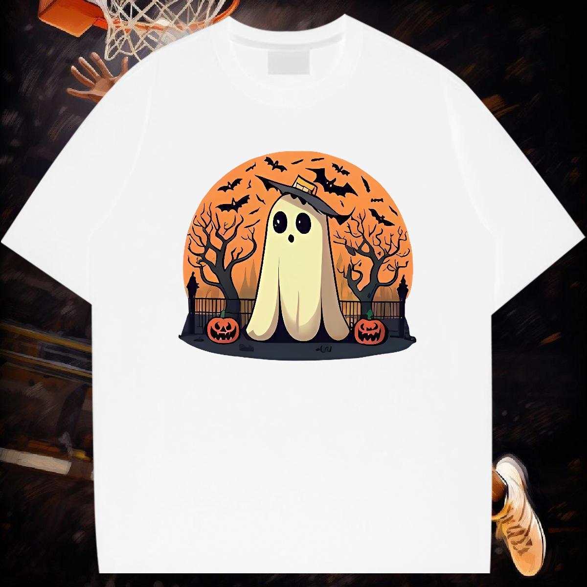 DIY T-Shirts for Men 100% Cotton 230g halloween Street Casual Top Tees Breathable Crew Neck TOP Quality Couples T Shirts Oversized 3XL 4XL
