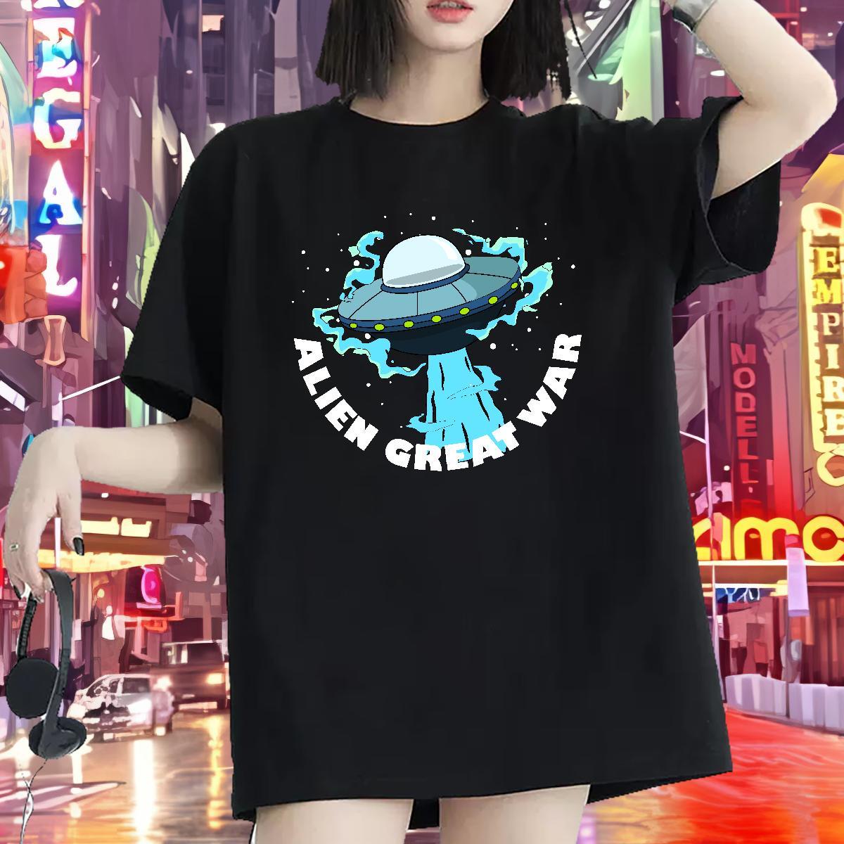 Designer Womens T Shirts Breathable Short Sleeve Women Tshirts Anime ET Sport 230g 100% Cotton TOP Quality Clothes Shirt