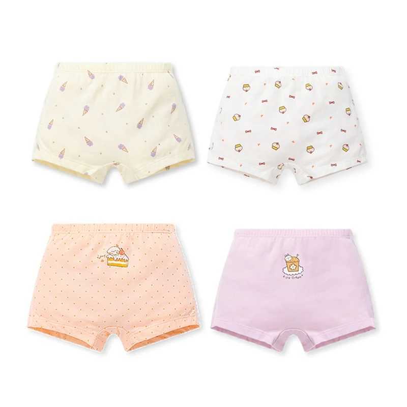 4 packs of childrens underwear cotton underwear for little girls childrens shorts cotton boxing underwear for girls aged 3-11W240715