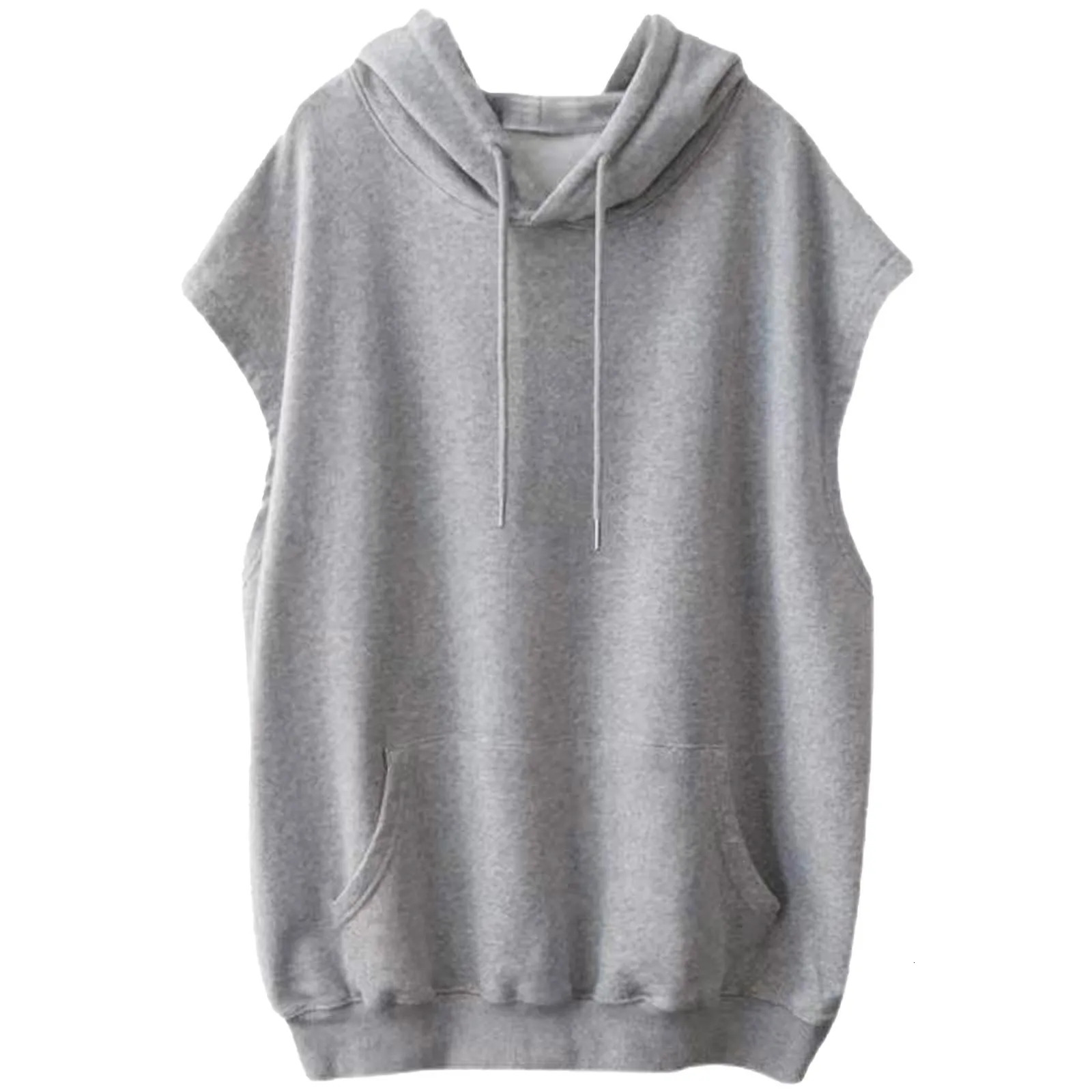 Women Sweatshirt Pullovers Short Sleeves Hoodies Fashion Solid Hooded Spring Summer Loose Tops High Street Hooded 240806