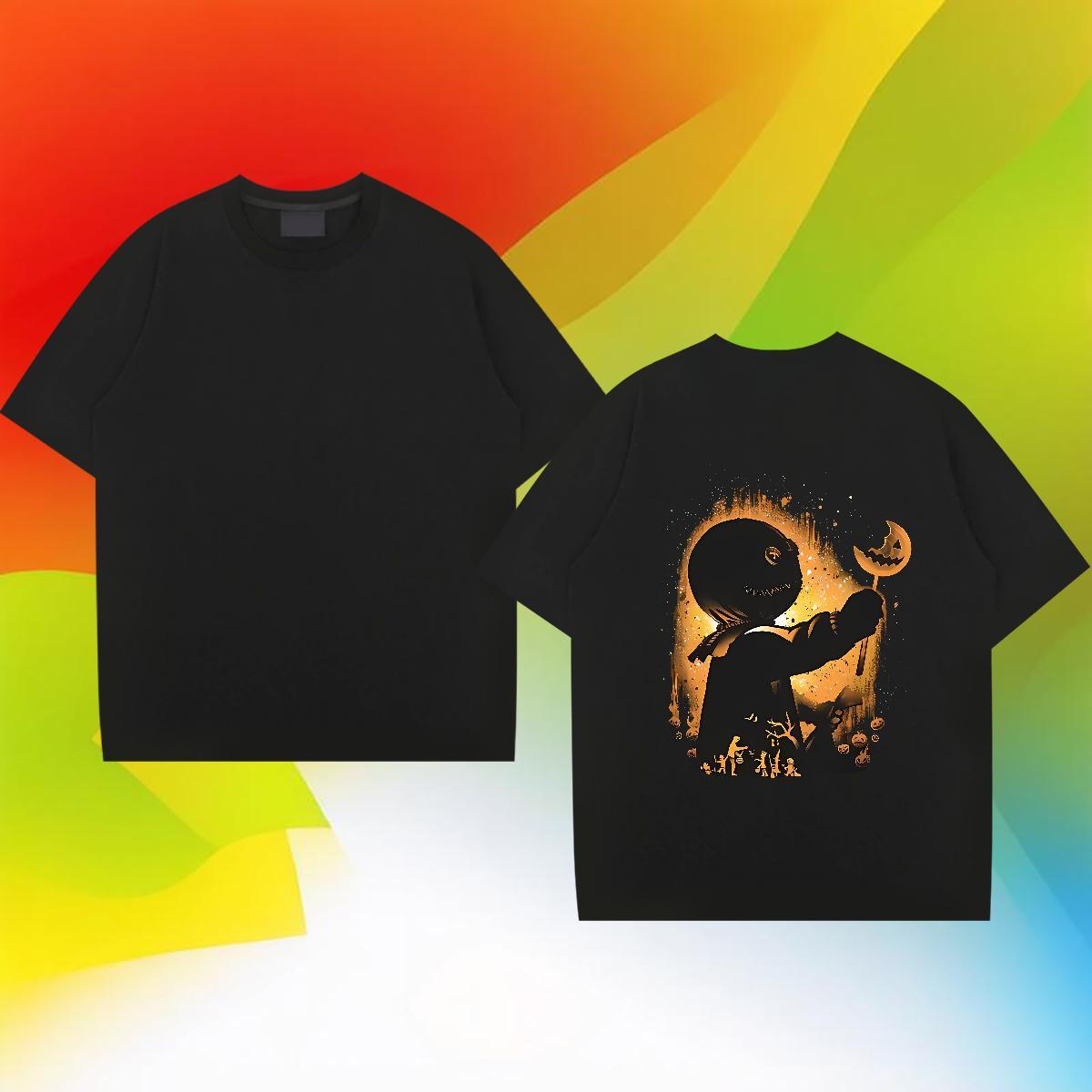 2024 DIY T Shirts Men 230g 100% Cotton halloween Beach Tees O-Neck Short Sleeve High Quality Tshirt for Man Woman Anime Print