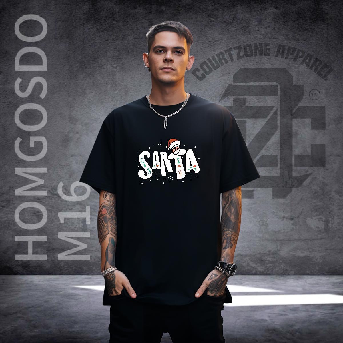Custom T shirt 230g Cotton Christmas Casual Daily Wear Polos Breathable Crew Neck Comfortable Men Tshirts Plus Size Cartoon