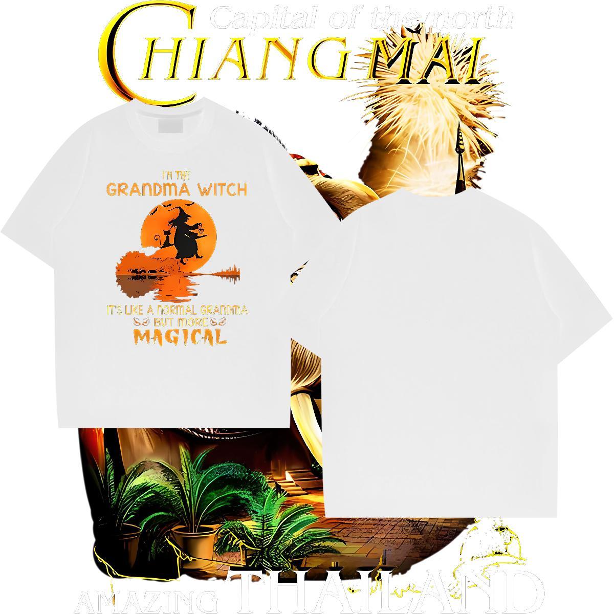 Cool Men Clothes T-Shirt 230g Cotton halloween Man T Shirts Street Crew Neck Black White Stylist Tops Shirt