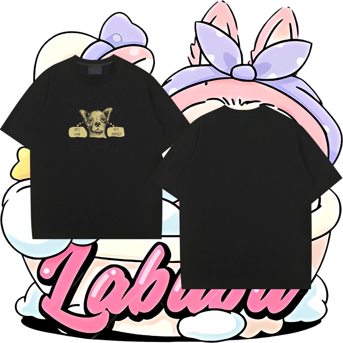 Comfortable Couples T Shirts 230g Pure Cotton Sports Casual dog Oversized Crew Neck Stylist Man T Shirts Clothes