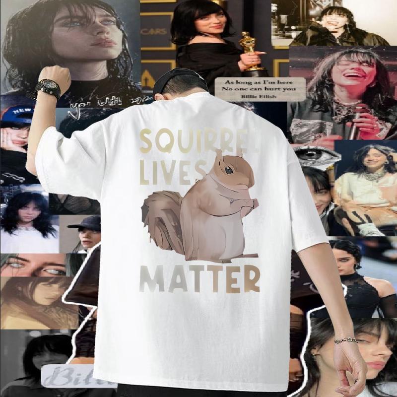 Brand T-Shirts for Men 100% Cotton 230g squirrel Street wear Hip Hop Tops Short Sleeve Soft Cool Design Couples T Shirts Custom Printing