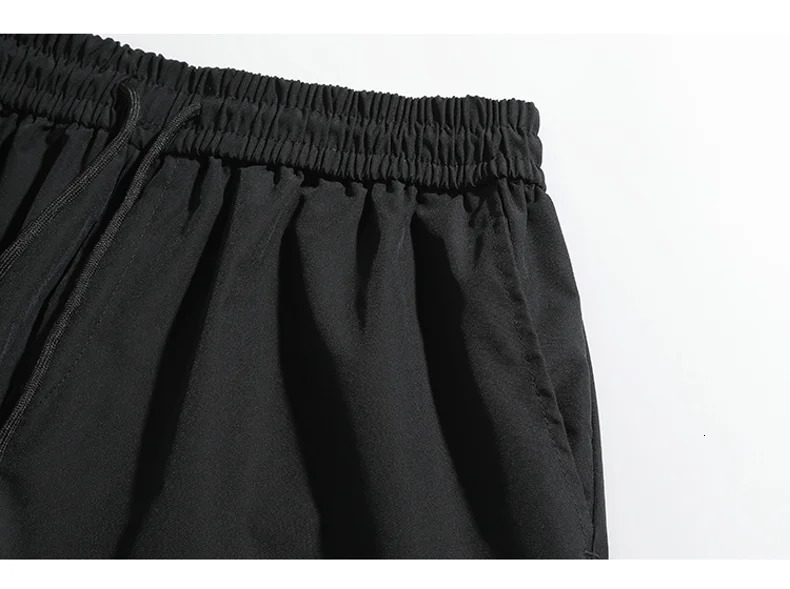 Wide Leg Drawstring Black Cargo Pants Korean Harajuku Casual Baggy Overalls Mens Streetwear Loose Oversized Trousers 240806