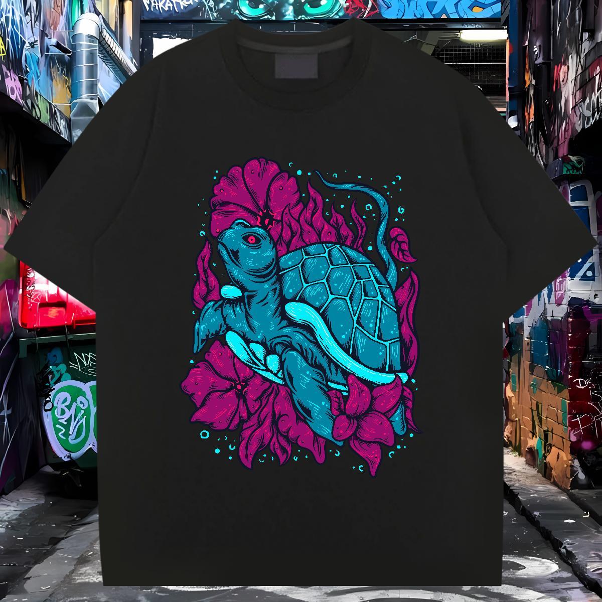 Free Shipping Man T Shirts 230g Cotton High Street Hip Hop Tops Shirt Round Neck Short Sleeve Brand Men Clothes T-Shirt Custom Printing