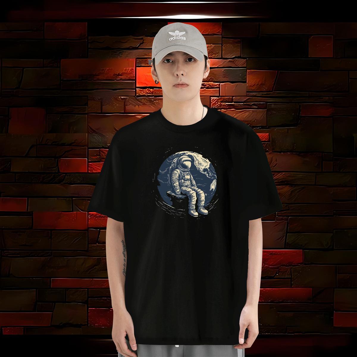 T Shirts Men 230g Cotton universe Anime Printing Street Breathable Short Sleeve Oversized 3XL 4XL Men Tees DIY TOP Quality Tops