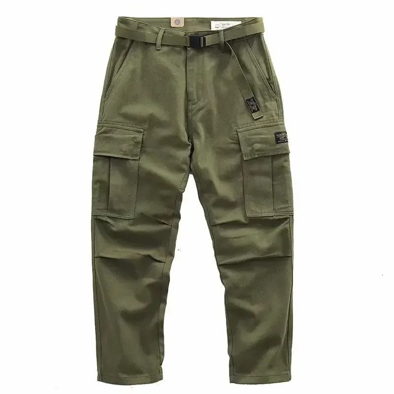 Mens Cargo Pants Korean Male Trousers Khaki Aesthetic Loose Straight Luxury Fashion Vintage High Quality Plus Size Baggy 240806