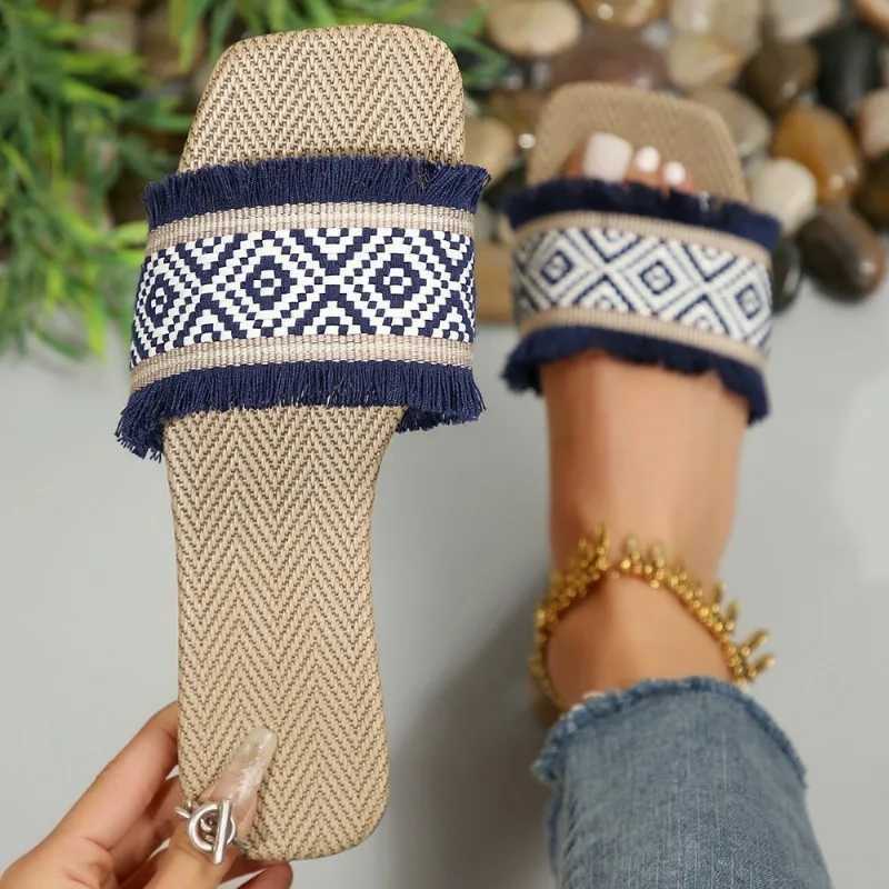 New Arrival Womens Summer Lawn Womens Leisure Slide Outdoor Espadrillle Flip Fashion Flat Womens Sandals and Large Slide T250108