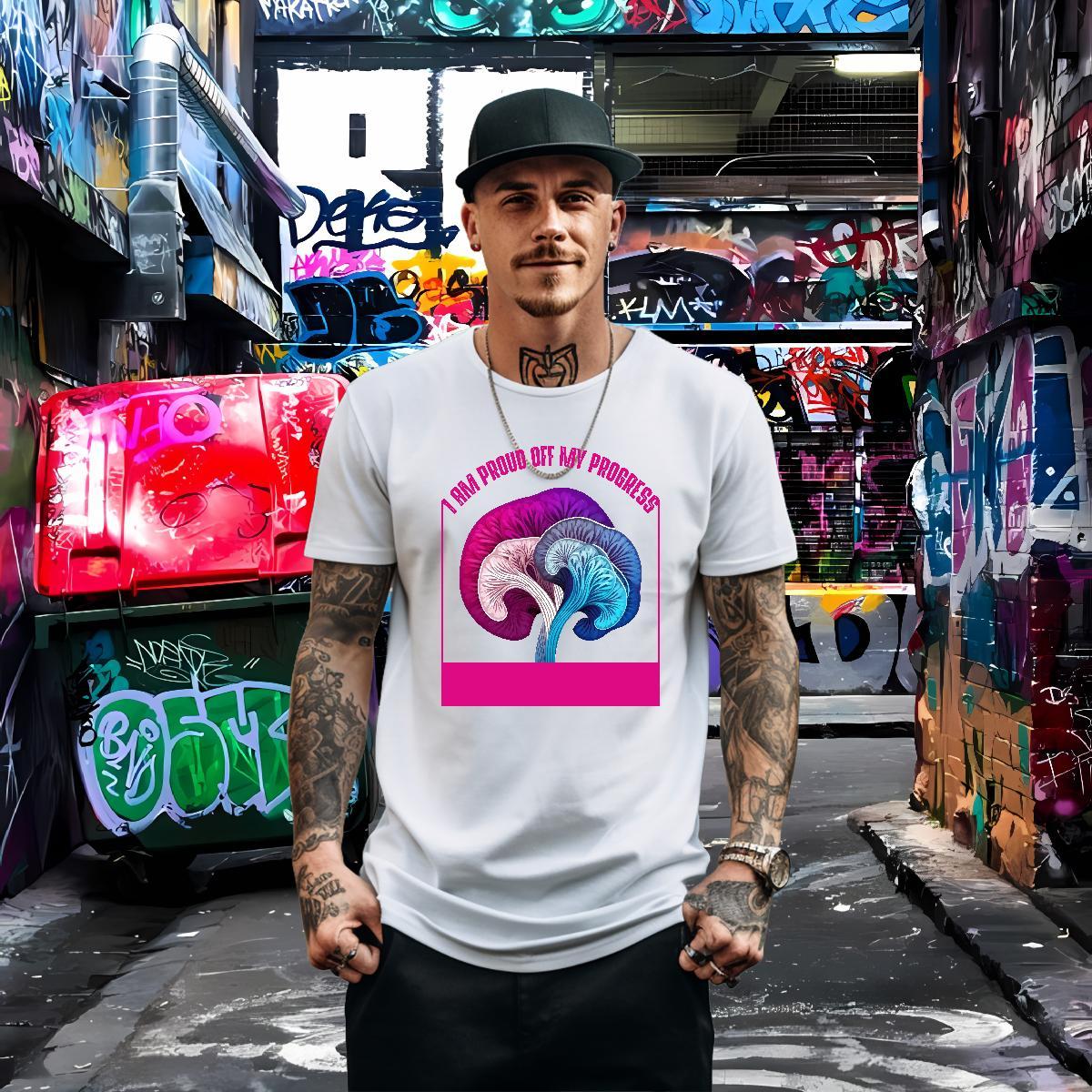 Stylist Men T Shirts 230g Pure Cotton mushroom Beach Tops Tees O Neck Short Sleeves Cool Men Clothes T-Shirt Oversized 4XL