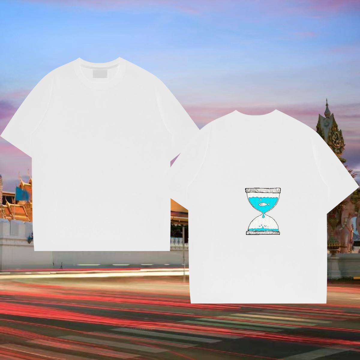 New Designer Man T Shirts 230g Pure Cotton fish Spring Summer Polos Breathable Soft Tshirts Custom Printed