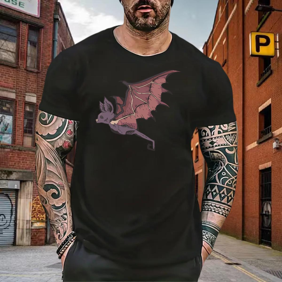 Comfortable Men Tshirts 230g Cotton bat T Shirt For Man Sport Short Sleeve Soft Skull New Designer Clothings