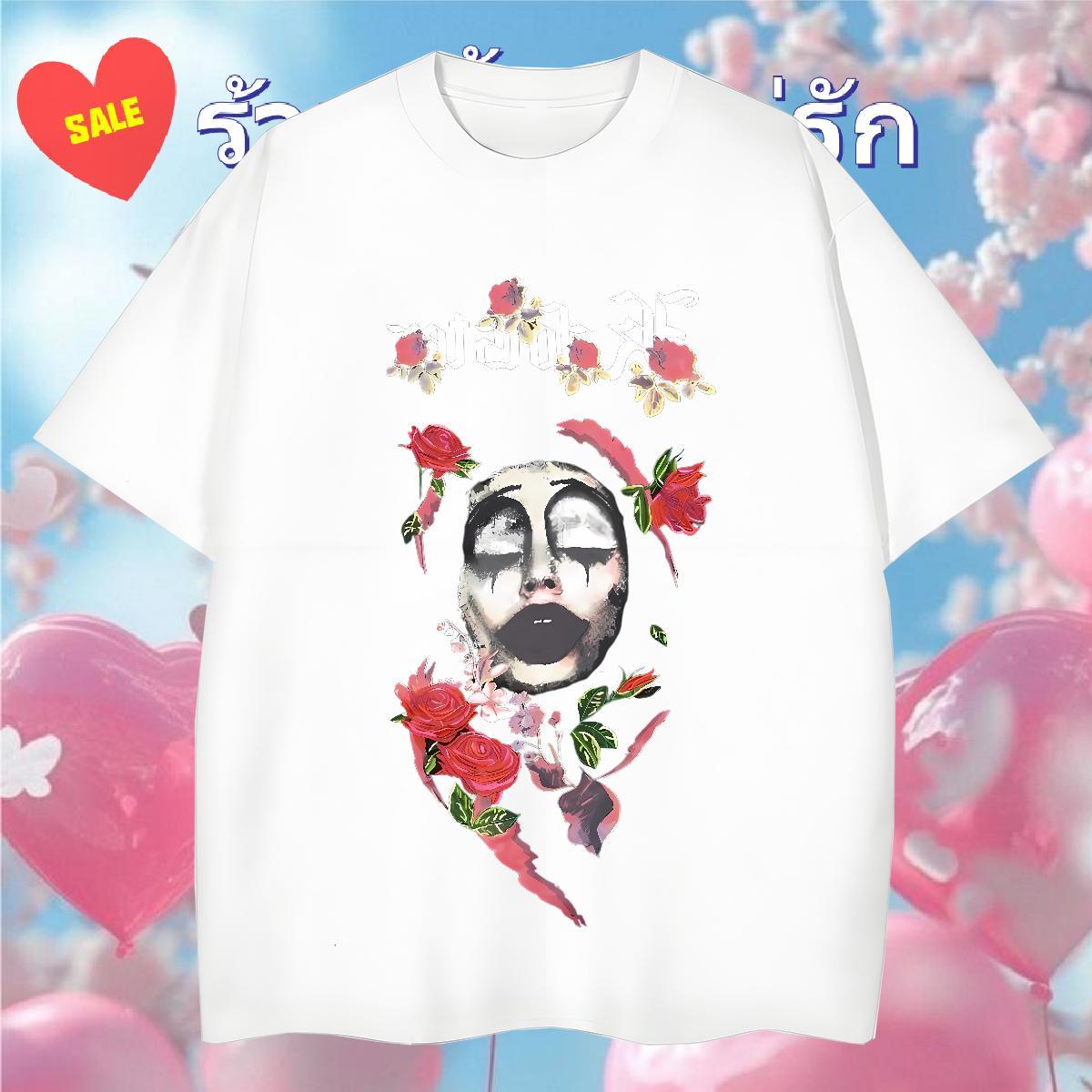 Designer Fashion T-Shirts 230g Cotton ROSE Home Outdoor Tops Shirt Breathable Short Sleeve Loose Mens Tshirts Plus Size Custom