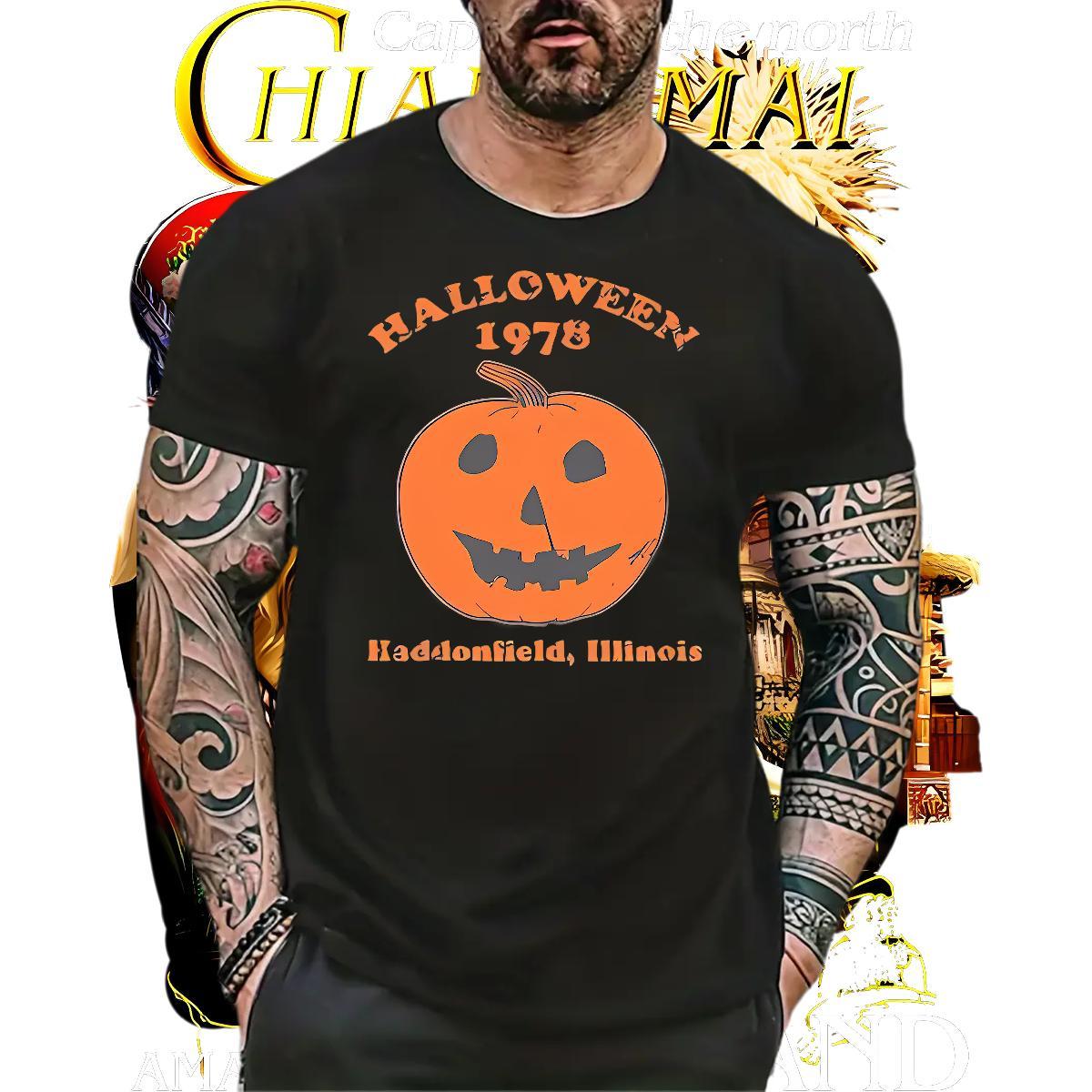 Loose Fit Men Clothes T-Shirt 230g Pure Cotton halloween T shirt Hip Hop Street Breathable Crew Neck Skull Fashion Top Tees