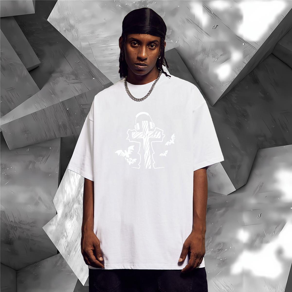 T shirt 230g Cotton Lines High Street Hip Hop Short Sleeve Soft Custom Cartoon Couples T Shirts 2024 New Popular Clothings