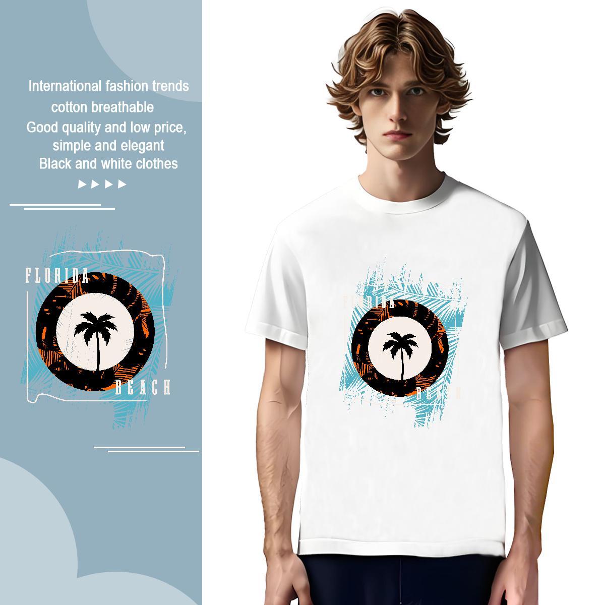 T-Shirts 230g Pure Cotton tree Home Outdoor Crew Neck DIY Printed Tshirt for Man Woman Fashion New Comfortable Clothings