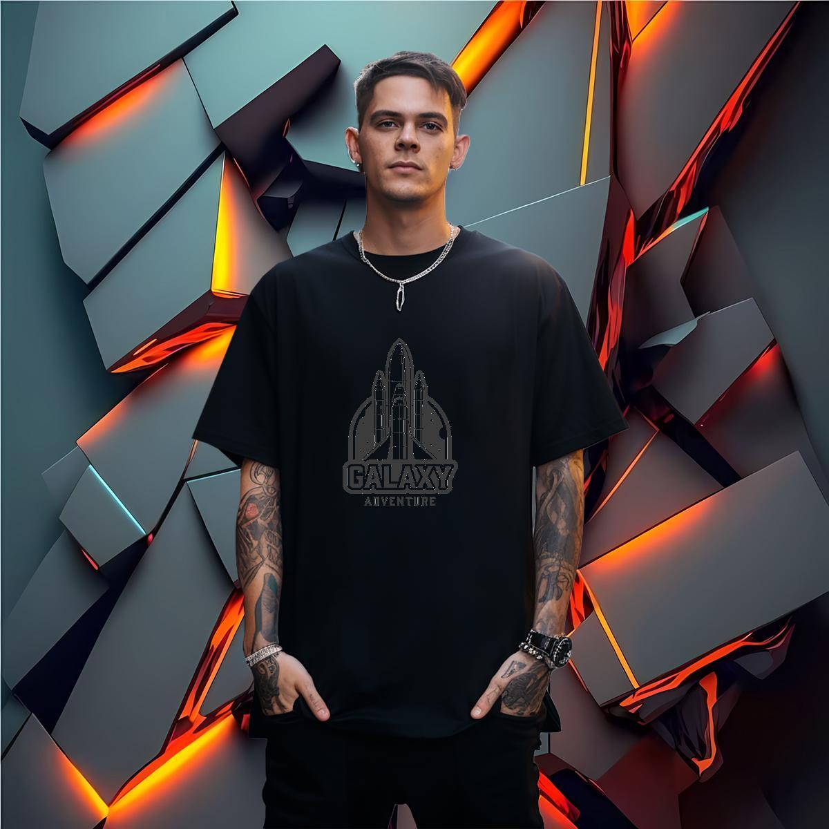 T Shirts Men 230g Cotton universe Daily Outfit Breathable Crew Neck Custom Printed Men Tshirts Casual New Loose Fit Tops Tees