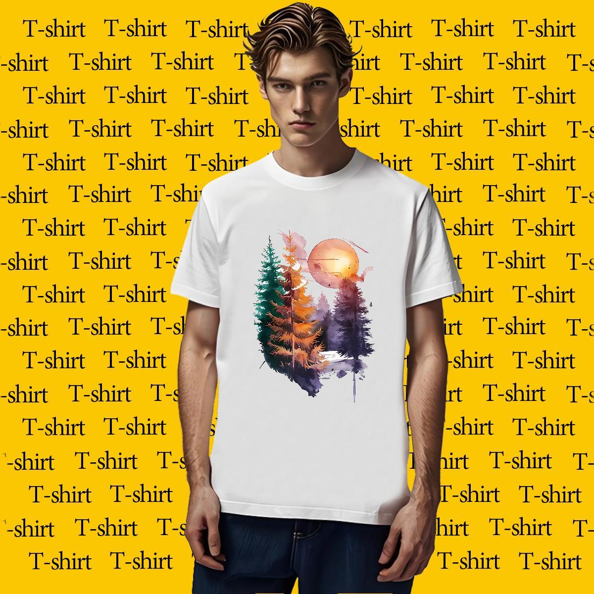 2024 DIY T Shirt For Man 230g Cotton tree Street wear Hip Hop Top Tees Breathable Short Sleeve Free Shipping Tshirt for Man Woman Skull