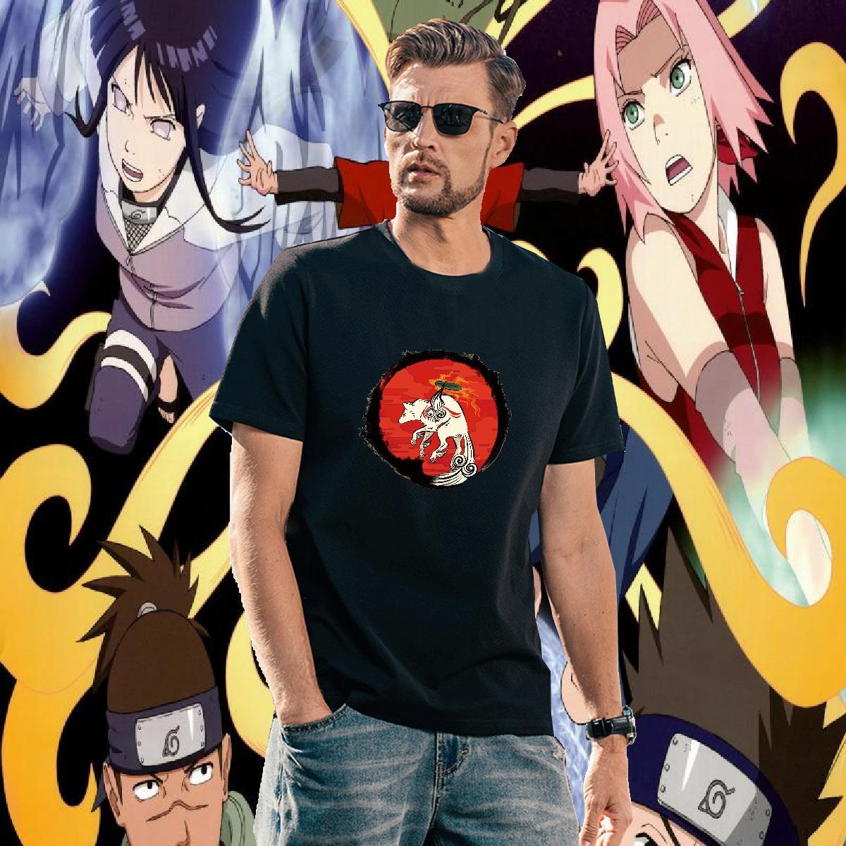 2024 T Shirts Men 230g Pure Cotton wolf Casual Daily Wear Tee Shirt Breathable Free Shipping Men Clothes T-Shirt DIY Anime