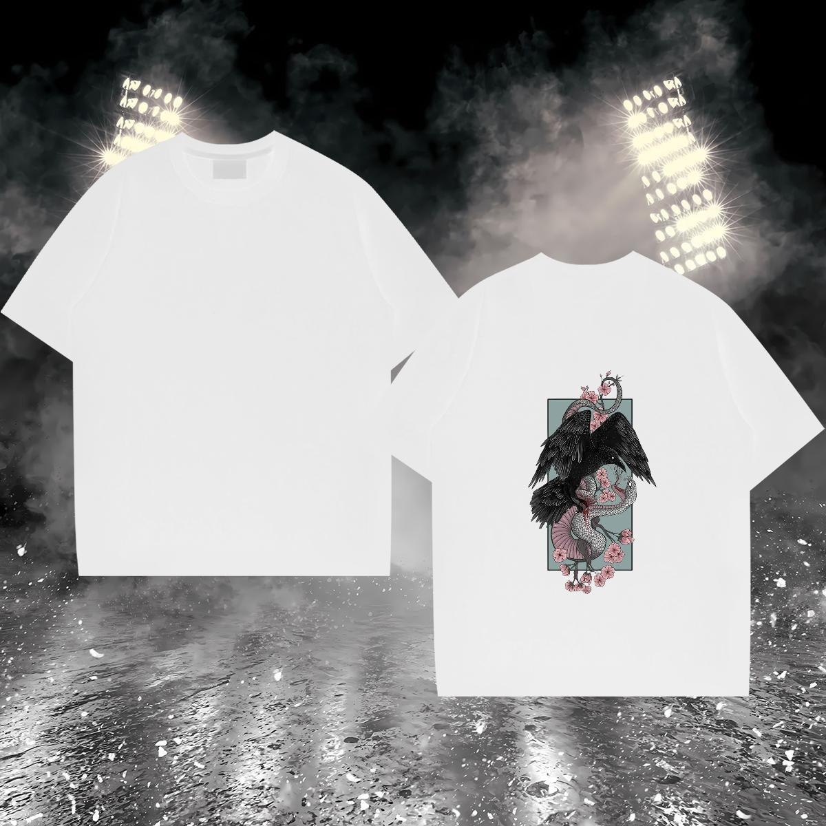 2024 Summer Man T Shirts 230g Cotton eagle Summer Casual Tees O-Neck Short Sleeve Wholesale Men Clothes T-Shirt Graphic