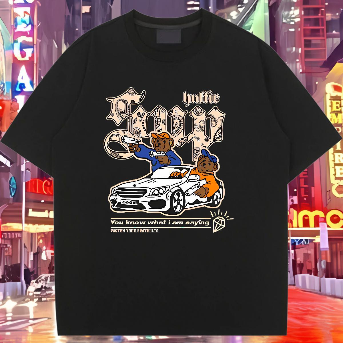 Lady Womens T Shirts Breathable Soft Women Tees Custom Printing bear Spring Summer 230g Cotton Classic Tops