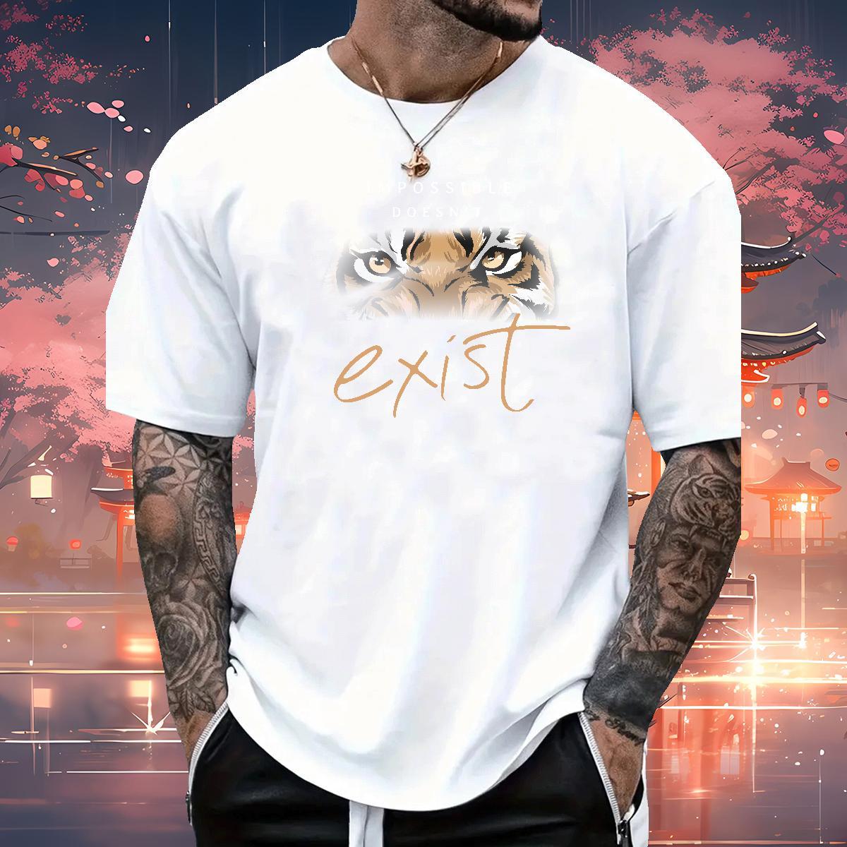Stylist T Shirts Men 230g Cotton tiger Outdoor Tee Shirt Short Sleeve Soft Comfortable Men Tops Tees DIY Anime